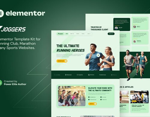 Joggers – Marathon Running Club & Sports Events Elementor Template Kit