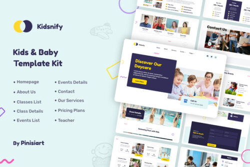 best kindergarten Elementor template kit instant download
