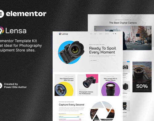 Lensa – Camera & Photography Equipment Store Elementor Template Kit