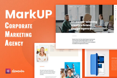 Best MarkUP Elementor template kit for corporate agency websites download