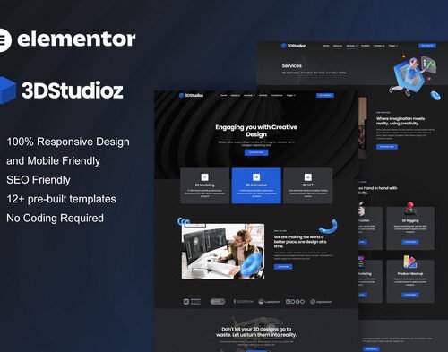 3dstudioz - 3D Design & Animation Studio Elementor Template Kit