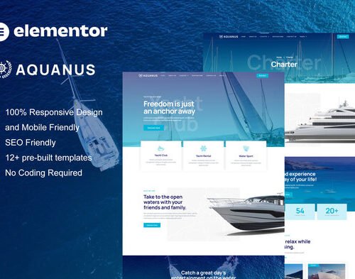 Aquanus - Yacht Club & Boat Rental Elementor Template Kit