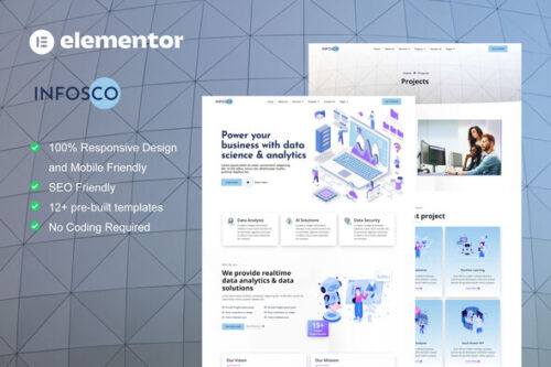 best Infosco data science website template instant download
