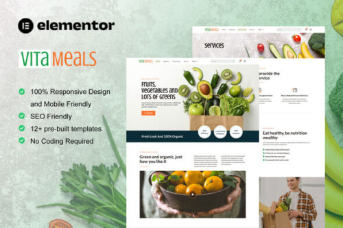 best fruits vegetables store Elementor template download