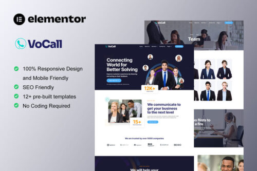 best Elementor call center website template download