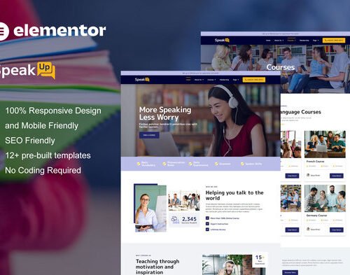 SpeakUp - Language Course & Translation Service Elementor Template Kit
