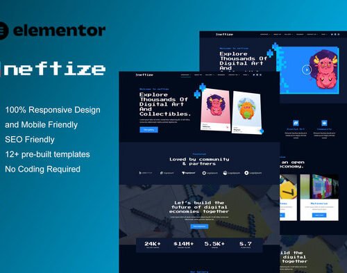 Neftize - NFT Portfolio & Digital Items Elementor Template Kit