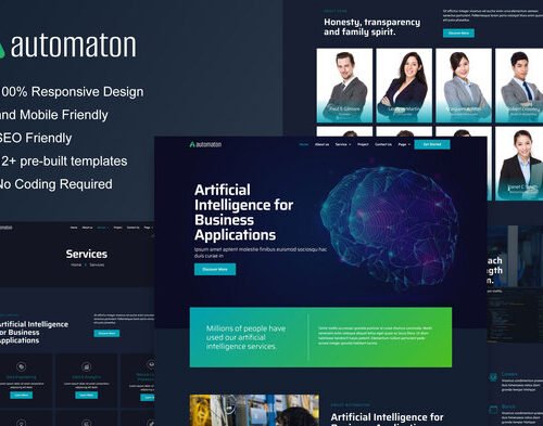 Automaton - Artificial Intelligence & Technology Services Elementor Template Kit