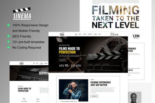 best cinema film maker website template instant download