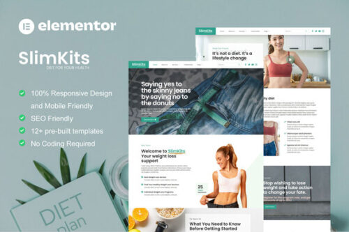 best Slimkits Elementor template weight loss website download