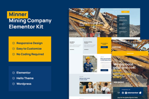 best construction Elementor template kit instant download