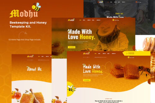 best beekeeping Elementor template kit instant download