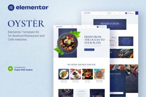 best seafood restaurant Elementor template kit download