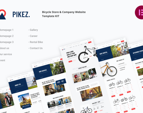 Pikez - Bike Shop & Bicycle Rental Elementor Template Kit