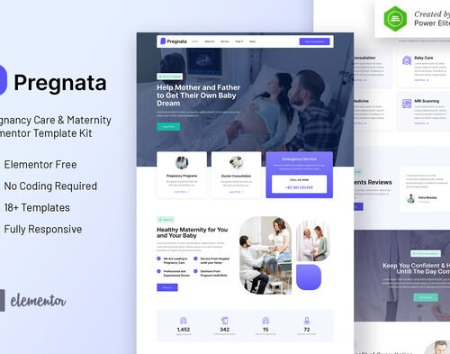 Pregnata – Pregnancy Care & Obstetrician Elementor Template Kit