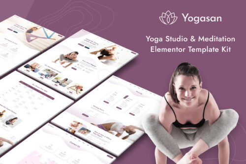 best yoga studio Elementor template kit instant download