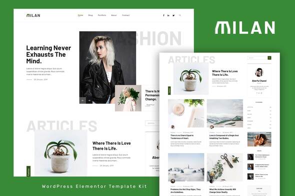 Milan - Blog & Magazine Elementor Template Kit best Milan Elementor blog template for instant download