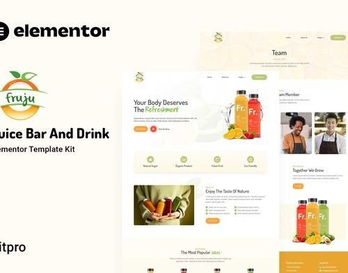 Fruju - Juice Bar & Drink Brand Elementor Template Kit