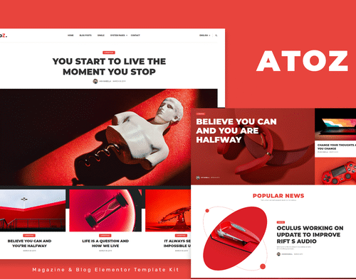 AtoZ - Blog & Magazine Elementor Template Kit