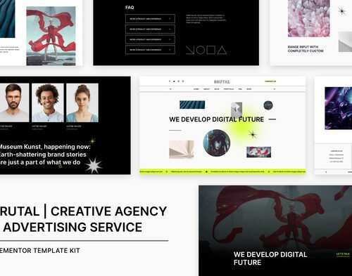 Brutal | Creative Agency & Advertising Service Elementor Template Kit
