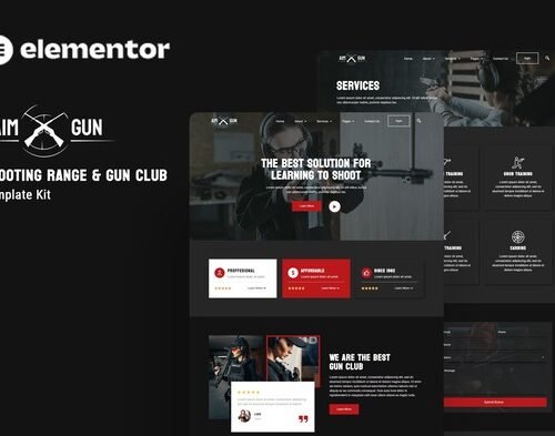 Aimgun - Shooting Range & Gun Club Elementor Template Kit