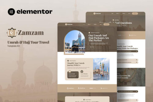 best Hajj Umrah travel website template instant download