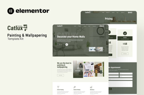 best Catlux painting Elementor template kit download