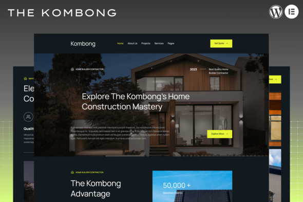 Kombong - Modern Real Estate Agent Elementor Template Kit best real estate agent Elementor template kit instant download