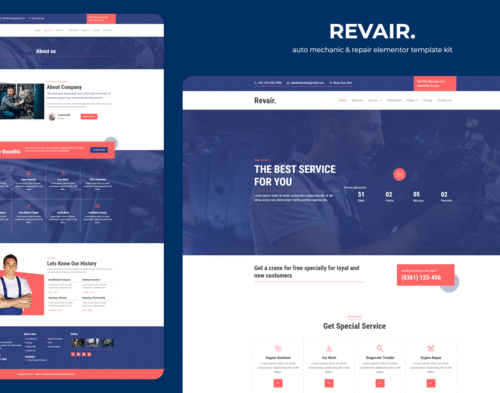 Revair - Auto Mechanic & Repair Elementor Template Kit