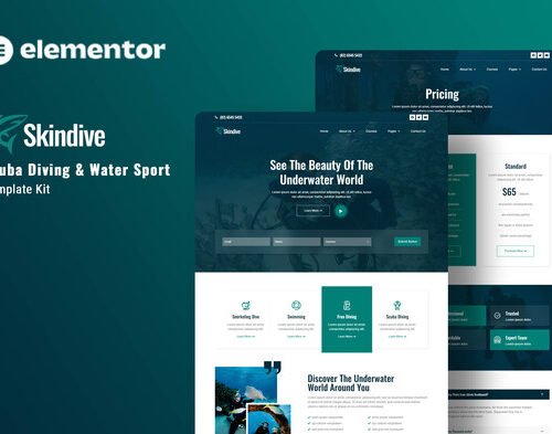 Skindive - Scuba Diving & Water Sport Elementor Template Kit