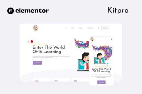 best e-learning Elementor template kit instant download