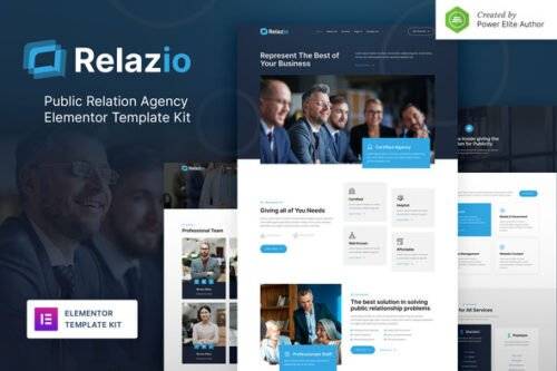best PR agency Elementor template for instant download