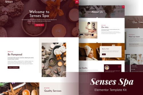 best Senses spa Elementor template instant download