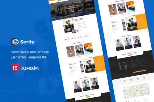 best CCTV Elementor template kit security website download