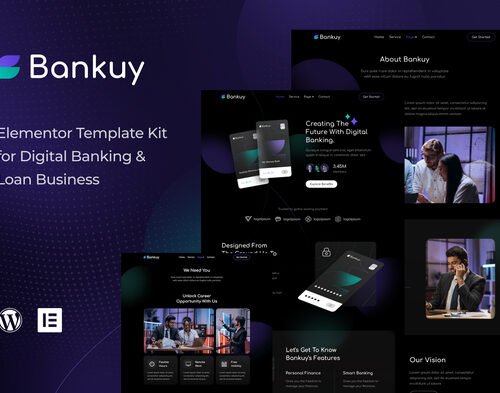 Bankuy - Digital Banking & Business Loan Elementor Template Kit
