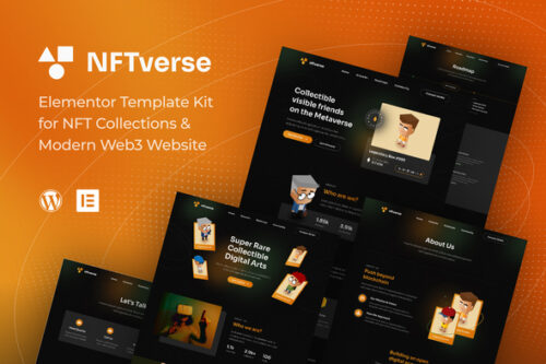 best NFT portfolio Elementor template kit instant download