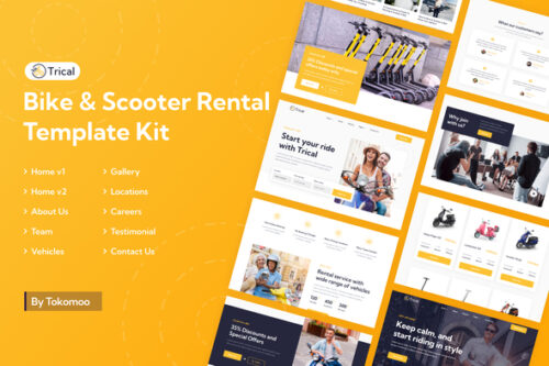 best Elementor bike rental template kit instant download
