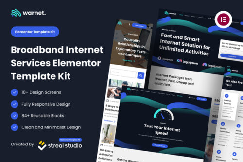 best ISP website template Elementor kit instant download