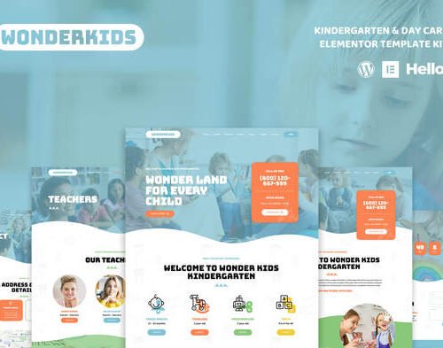 Wonderkids - Kindergarten & Children Day Care Elementor Template Kit