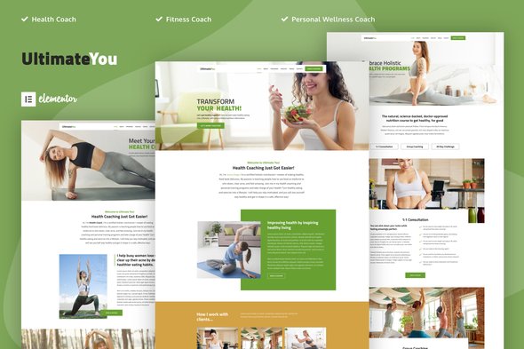 UltimateYou - Health Coach Elementor Pro Template Kit