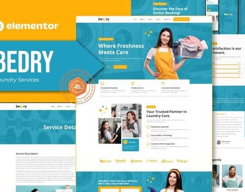 Bedry - Laundry Services Elementor Pro Template Kit