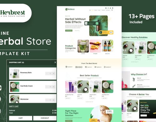 HerbVest - Herbal Store Elementor Pro Template Kit