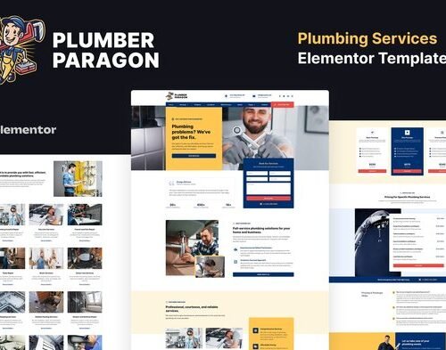 Plumber Paragon - Plumbing Services Elementor Pro Template Kit