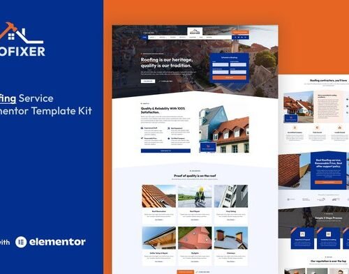 Roofixer - Roofing Service Elementor Pro Template Kit