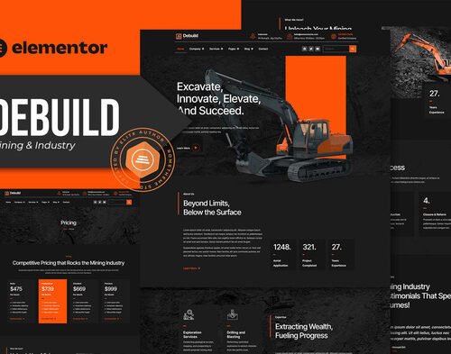 Debuild - Mining & Industry Elementor Pro Template Kit