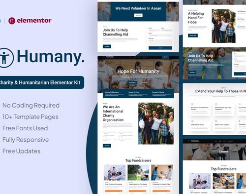 Humany - Charity Elementor Pro Template Kit