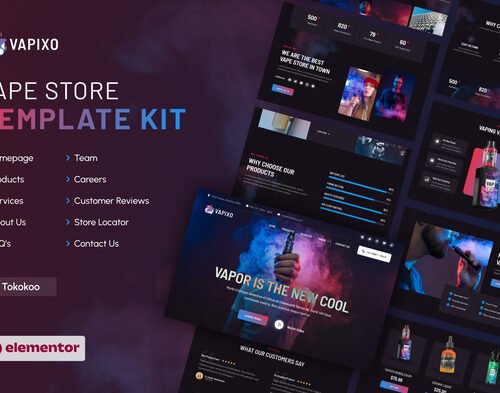 Vapixo | Vape Store Elementor Pro Template Kit