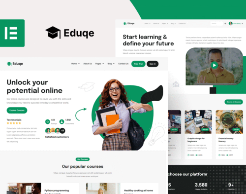 Eduqe - Online Courses Elementor Pro Template Kit
