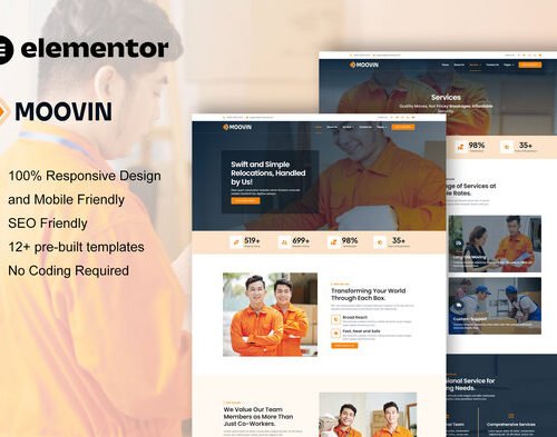 Moovin - Moving Company Elementor Pro Template Kit