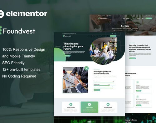 FoundVest - Finance & Investment Elementor Pro Template Kit